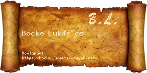 Bocke Lukács névjegykártya